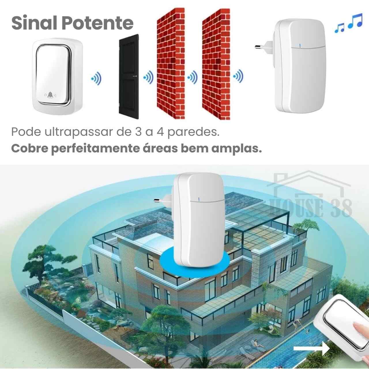 Campainha Fácil Instalação sem Fio