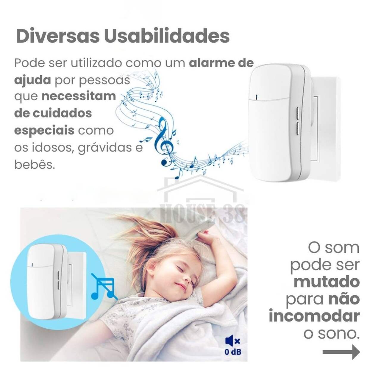 Campainha Fácil Instalação sem Fio