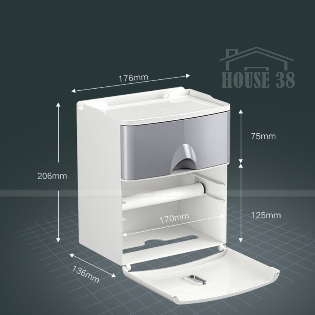 Suporte de Papel Higiênico com Gaveta