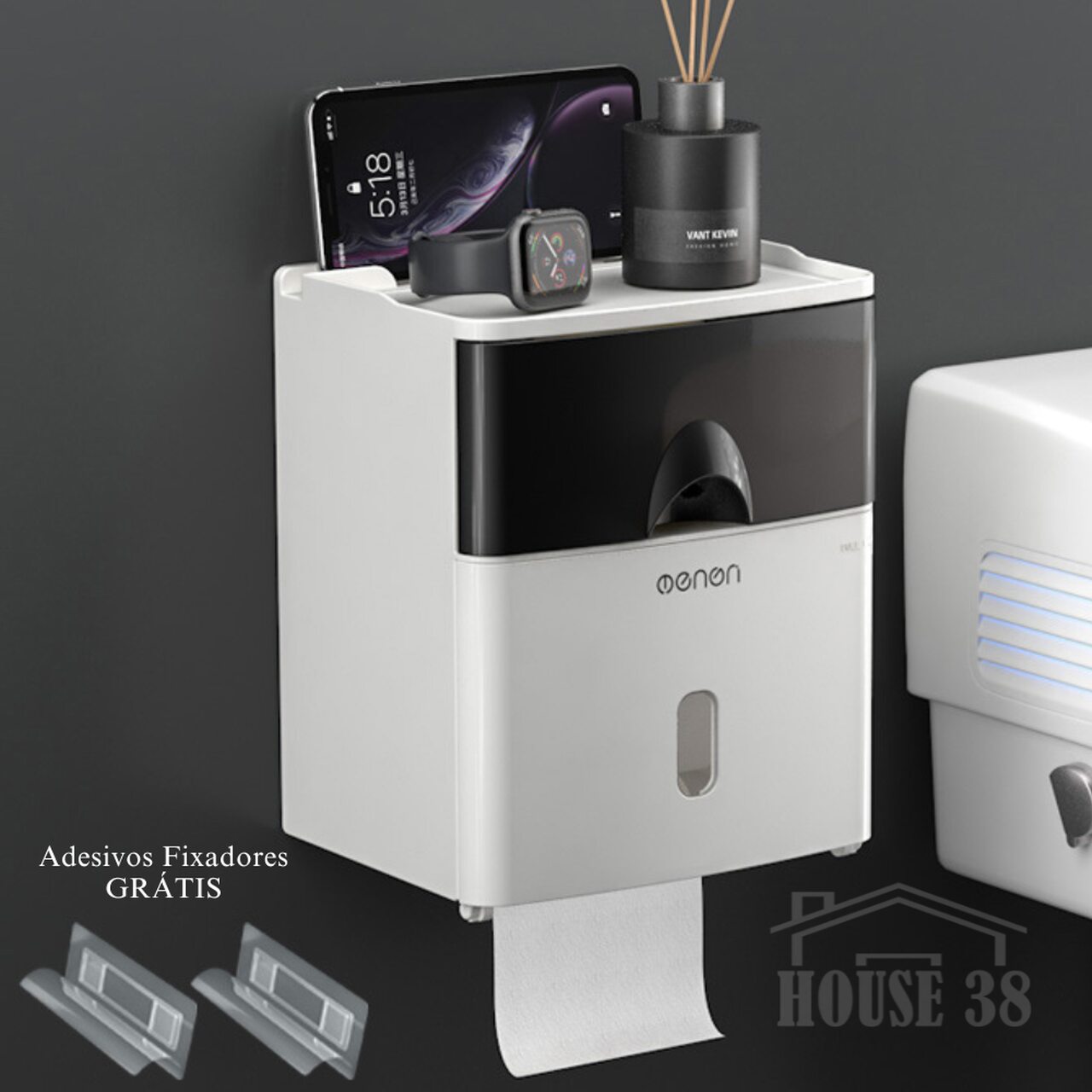 Suporte de Papel Higiênico com Gaveta