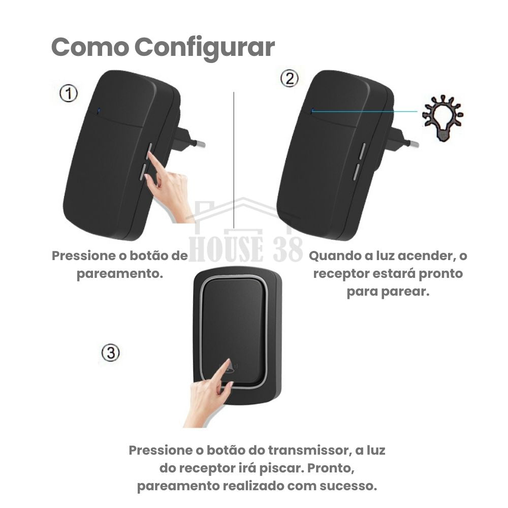 Campainha Fácil Instalação sem Fio