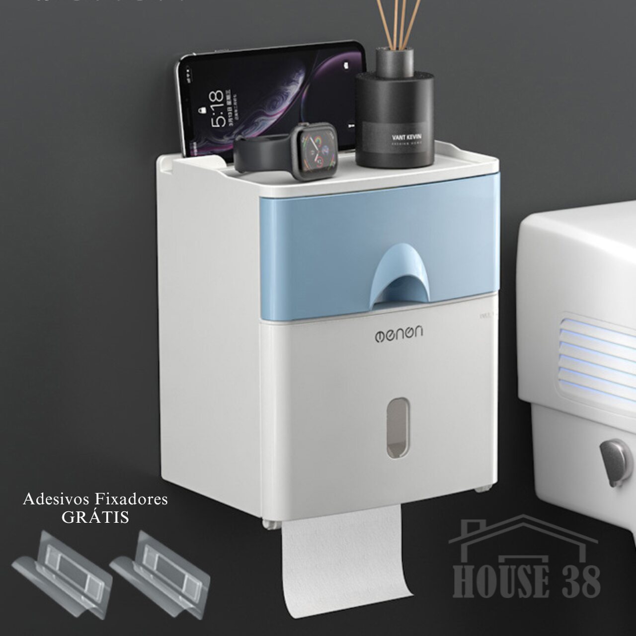 Suporte de Papel Higiênico com Gaveta