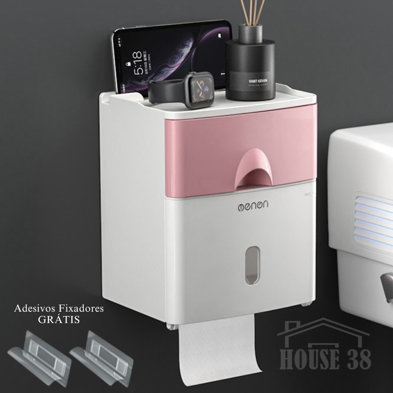 Suporte de Papel Higiênico com Gaveta